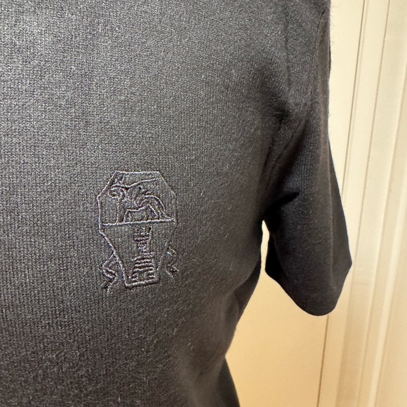 Brinello Cucinelli Black knitted top with Silver Trim. New - Picture 3 of 7